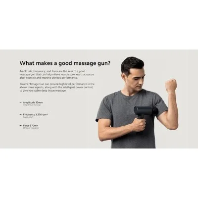Xiaomi Muscle Massage Gun With Ultra quiet operation And 3 Massage Heads - Black